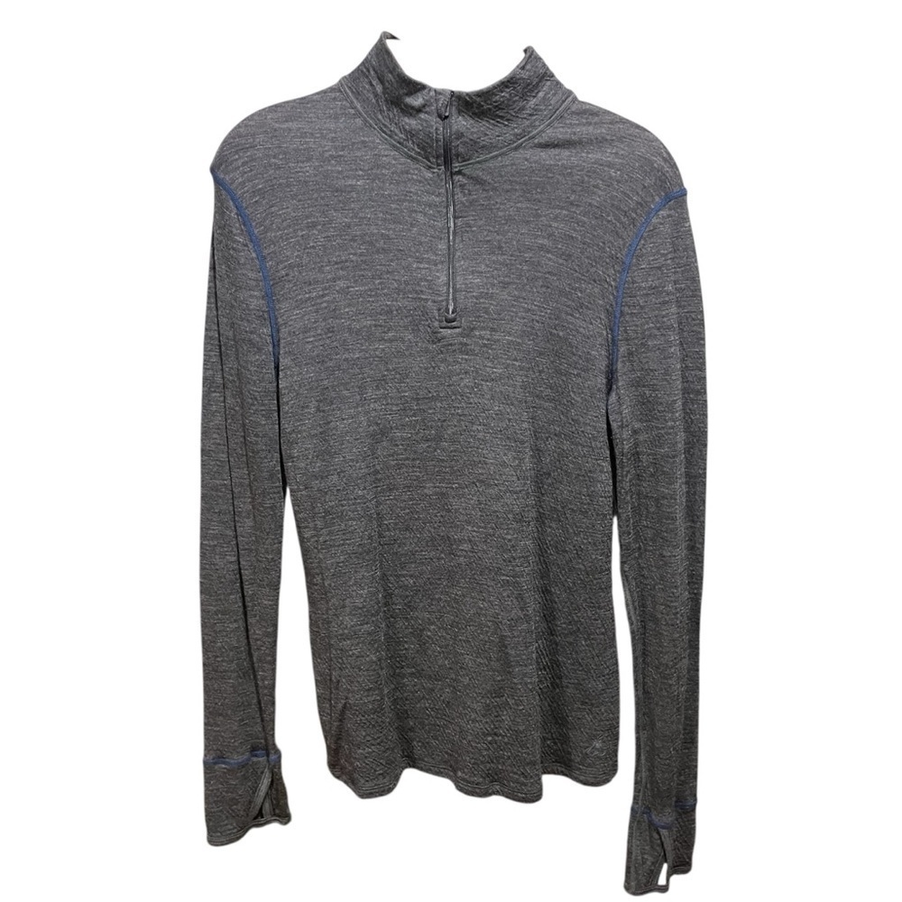 Pendleton Charcoal Wool Blend Base Layer 1/4 Zip Sweater Hiking Outroor Camping